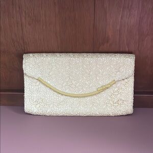 Banana Republic Elegant Cream Lace Clutch